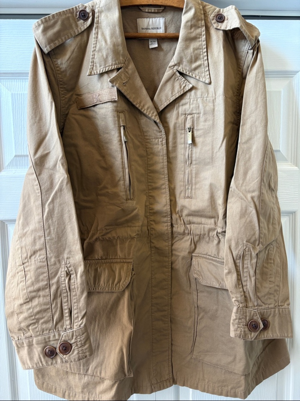 Banana Republic Roomy Khaki Cotton Utility Field/Chore Jacket EUC
